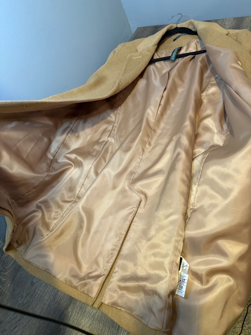 Classic Women’s Camel Wool-Blend Overcoat - Picture 7 of 8